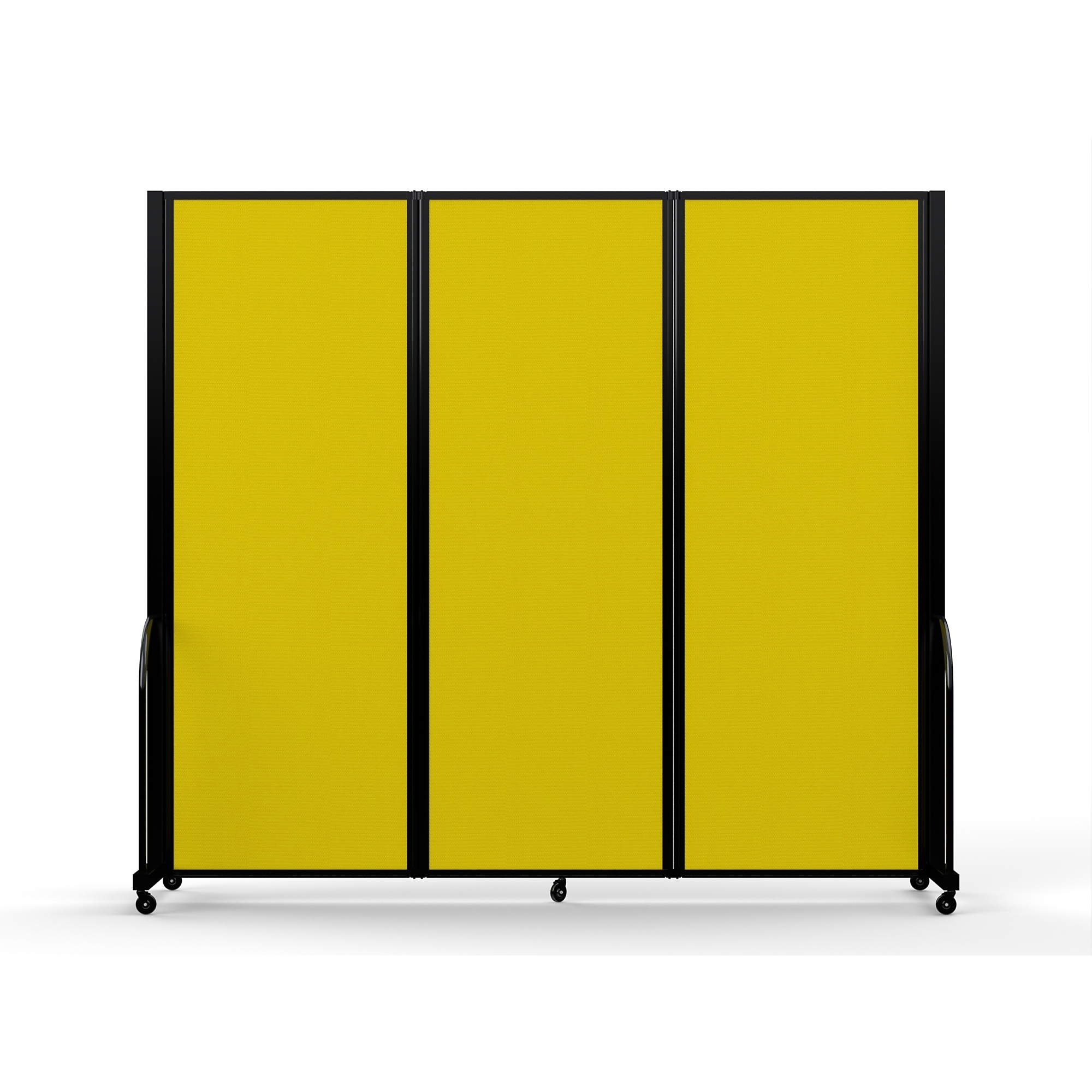 Screenflex Full Motion Divider — 7ft. 6in. x 8ft. 7in., Black Frame, Primary Yellow, Model# FSH-763-B-DY